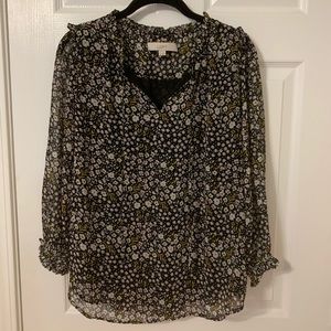 NWOT LOFT Tie-Neck Blouse Sz S